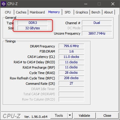 CPU-Zではメモリは認識されていた